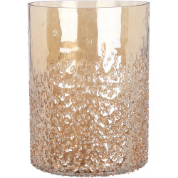 Photophore en verre ambré Ø 11,5 x 15 cm