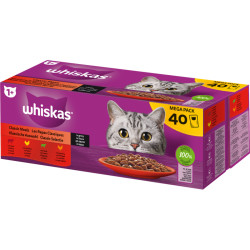 WHISKAS Pâtée pour chat 1+ Repas classique en gelée 85 g (40 p) | WHISKAS