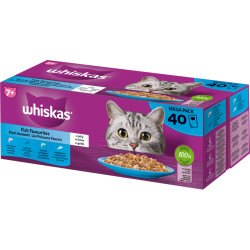 WHISKAS Pâtée Chat 7+ Poissons en gelée 85 g 40 p | WHISKAS