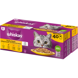 WHISKAS Pâtée Volaille en gelée 85 g - Lot de 40 | WHISKAS