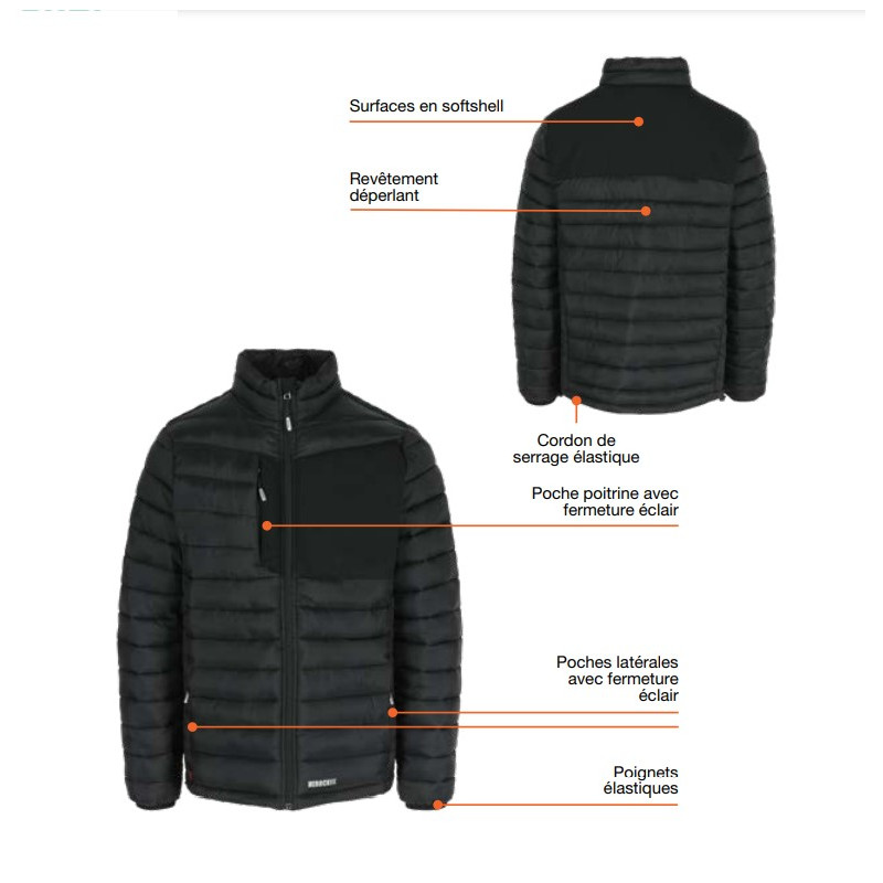 Veste matelassée Furi noire S HEROCK – Confort & Style | HEROCK