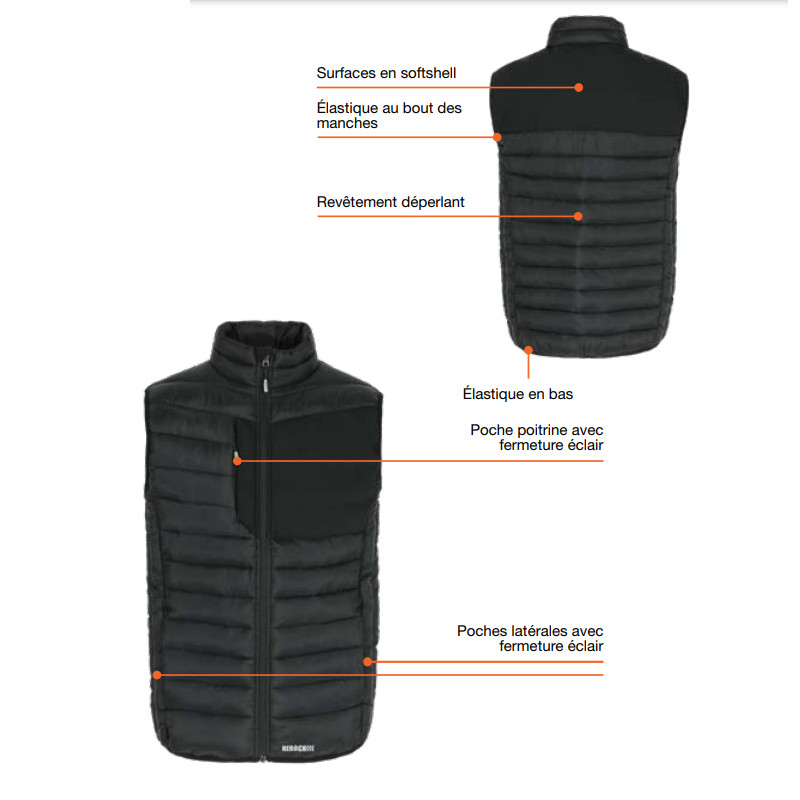 Gilet sans manches Suri Noir XL HEROCK – Confort & Protection | HEROCK