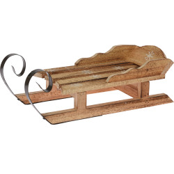 Luge en bois Noël – Déco Festive 34 x 14 x 11 cm