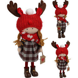 Figurine Enfant Peluche Noël – Douce Déco 12x9x38cm