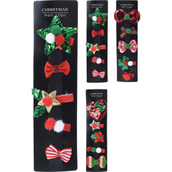 Pince à cheveux Noël 5 pièces – Accessoire festif

