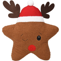 Coussin Renne Étoile 38cm – Déco Festif
