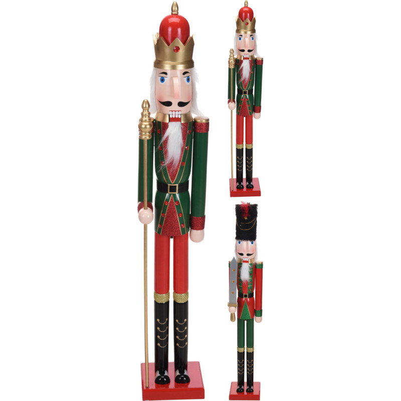 Figurine de casse-noisette en bois 106 cm – Déco de Noël magique