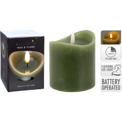 Bougie LED Olive Minuteur 9x10cm – Ambiance Douce