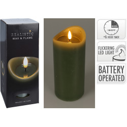 Bougie LED Olive avec Minuteur – Ambiance Douce 9x20cm