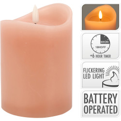 Bougie LED Rose Minuteur Ø 9x12,5cm – Ambiance Douce