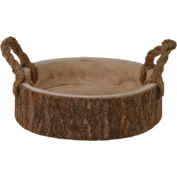 Corbeille en bois Ø 32 × 10 cm – Déco de Noël festive