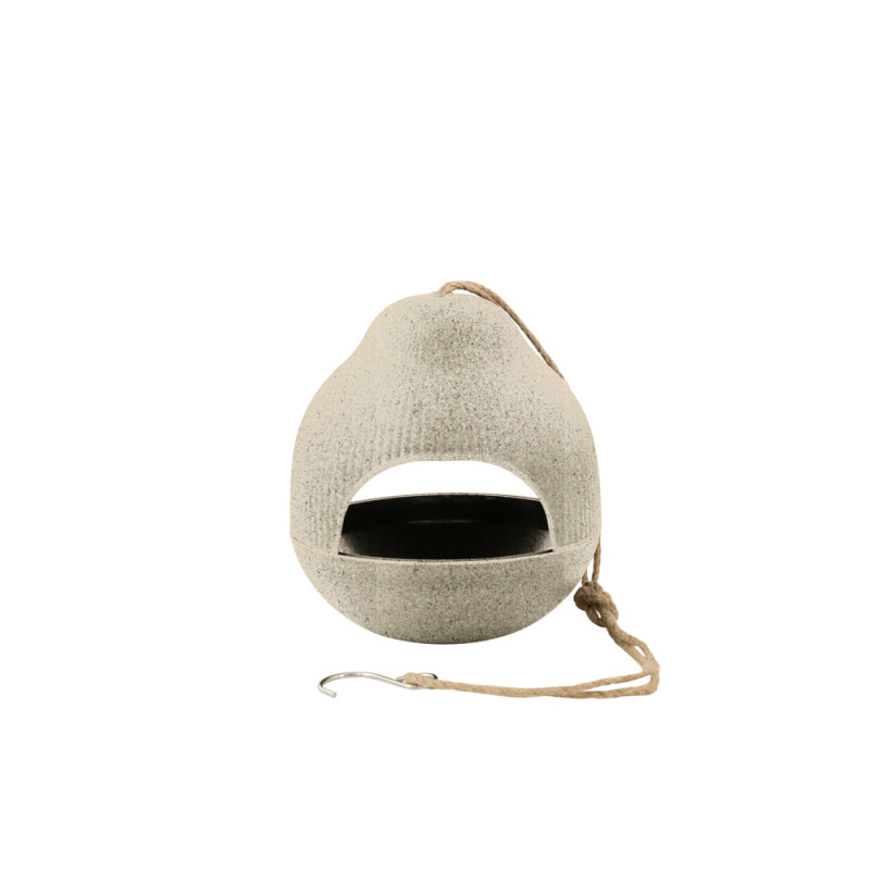 Mangeoire à Oiseaux Elho Essential 18 Cm - Avec Bain, En Plastique 100% Recyclé, Design Gris Fibreux