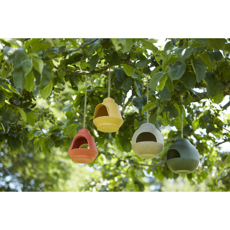 Mangeoire pour oiseaux écru Ø 18,2 x 19 cm POINT VIRGULE