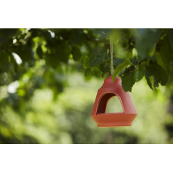 Mangeoire pour oiseaux orange 17,9 x 17,7 x 15,5 cm POINT VIRGULE