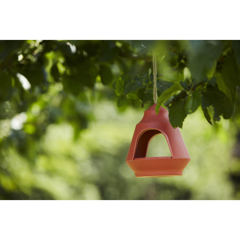 Mangeoire pour oiseaux orange 17,9 x 17,7 x 15,5 cm POINT VIRGULE