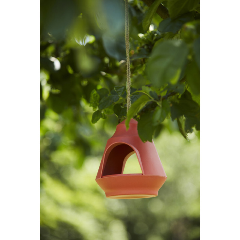 Mangeoire pour oiseaux orange 17,9 x 17,7 x 15,5 cm POINT VIRGULE