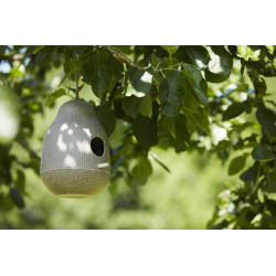 Nichoir pour oiseaux gris Ø 18,1 x 25 cm POINT VIRGULE