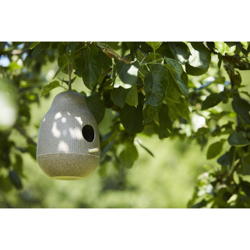 Nichoir pour oiseaux gris Ø 18,1 x 25 cm POINT VIRGULE