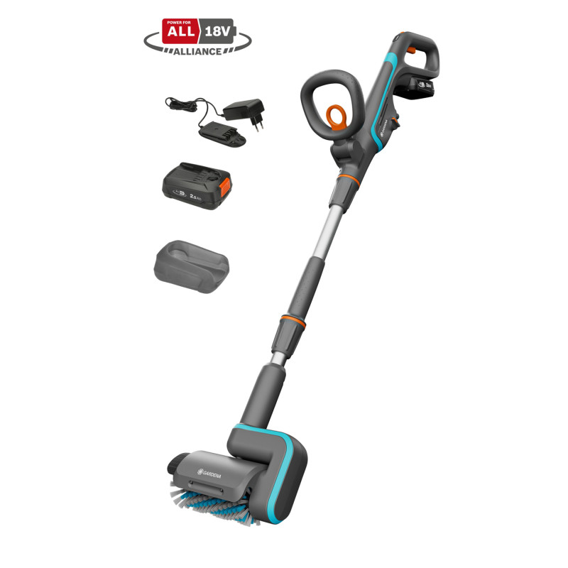Nettoyeur de terrasse sur batterie AquaBrush Patio 18 V 2,5 Ah GARDENA Nettoyeur de terrasse sur batterie AquaBrush Patio 18 V 2,5 Ah GARDENA