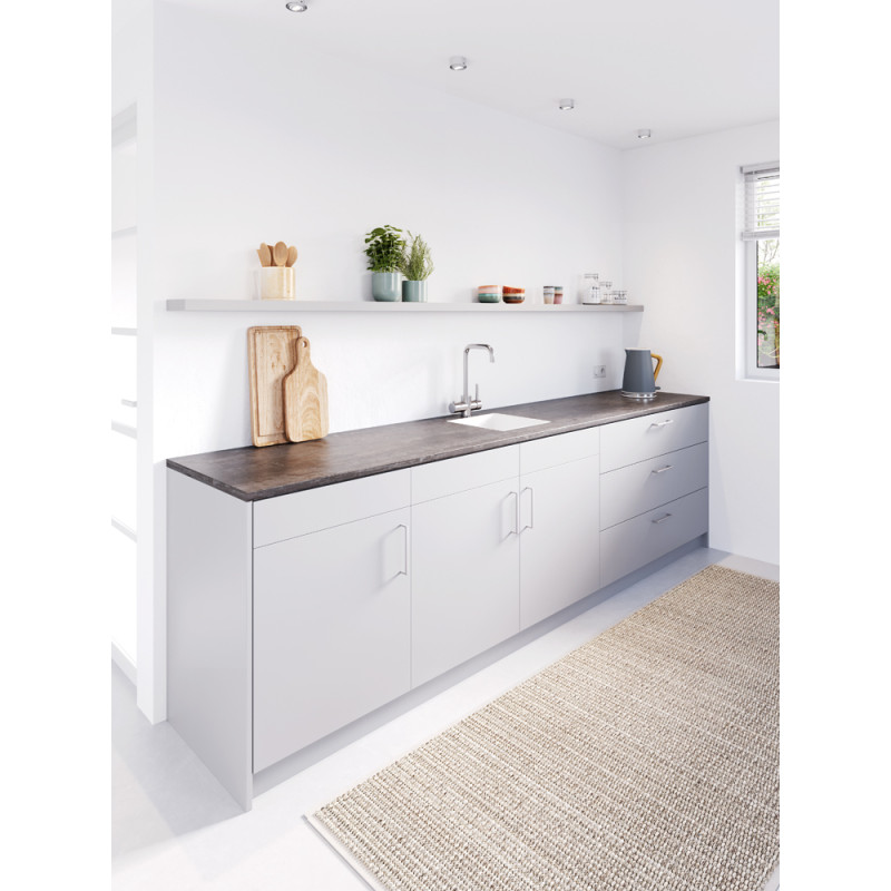 Plan de travail gris acier 302 × 60 cm – Cuisinez avec style | CANDO Plan de travail gris acier 302 × 60 cm – Cuisinez avec style | CANDO