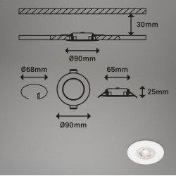 Spot LED encastrable blanc IP44 480 lm – éclairage efficace | BRILONER Spot LED encastrable blanc IP44 480 lm – éclairage efficace | BRILONER