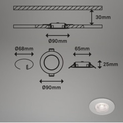 Spot LED Encastrable Chrome Dimmable – Éclairage IP44 | BRILONER