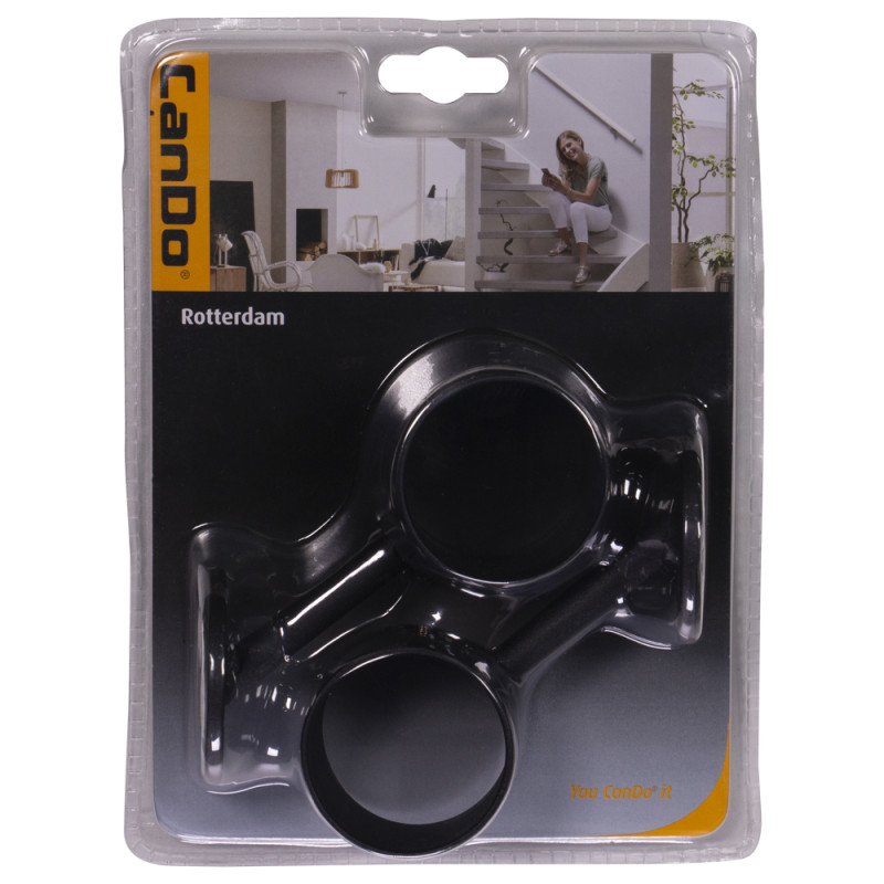 Support pour rampe d'escalier Rotterdam noir mat – 2 pièces CANDO