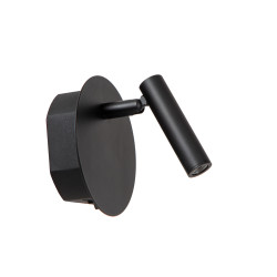 Lampe de chevet murale LED Jolijn sur batterie noire 2 W LUCIDE Lampe de chevet murale LED Jolijn sur batterie noire 2 W LUCIDE