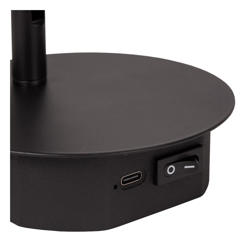 Lampe de chevet murale LED Jolijn sur batterie noire 2 W LUCIDE Lampe de chevet murale LED Jolijn sur batterie noire 2 W LUCIDE