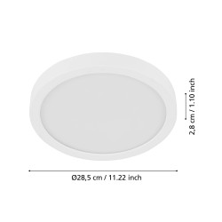 Plafonnier LED Fueva 5 blanc avec détecteur de mouvement Ø 28,5 cm 2400 lm 20,5 W EGLO