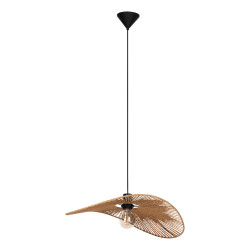 Suspension Siruela noire et papier E27 56 x 40 cm 42 W EGLO Suspension Siruela noire et papier E27 56 x 40 cm 42 W EGLO