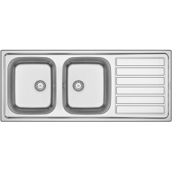 Evier de cuisine à encastrer Balance 2 bacs inox