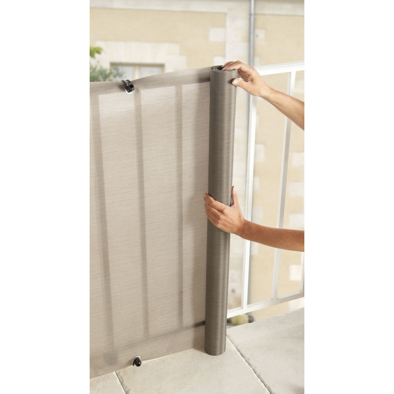 Brise-vue polyester tissé 2x1 fils avec illets EVERLY