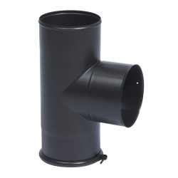 Té 90° poêle noir émaillé Ø 125 mm – Raccord étanche | SANINSTAL