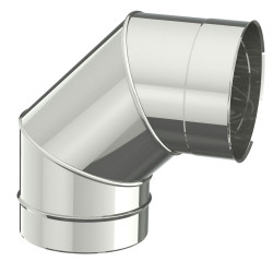 Coude 90° poêle inox Ø 150mm – Raccord étanche | SANINSTAL