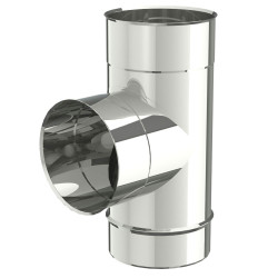 Té 90° poêle inox 131mm SANINSTAL – Raccord étanche