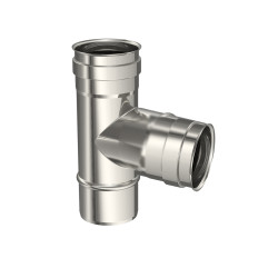 Té 90° poêle inox Ø 80mm – Raccord étanche | SANINSTAL