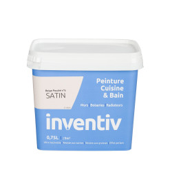 Peinture Cuisine & Bain Beige Poudré Satiné – 0,75L | INVENTIV