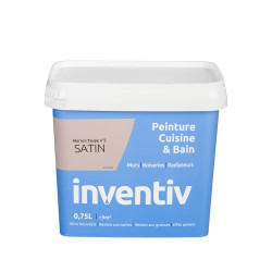 Peinture Cuisine & Bain Marron Taupe Satiné – 0,75L | INVENTIV