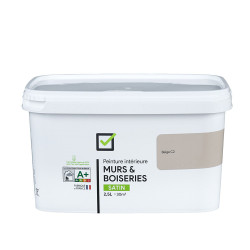 Peinture Beige Satiné Murs & Boiseries 2,5L – Finition Parfaite