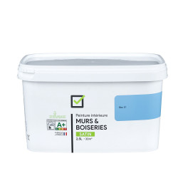 Peinture Bleu D1 Satiné 2,5L – Murs & Boiseries
