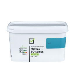 Peinture Bleu D3 Satiné 2,5L – Murs & Boiseries