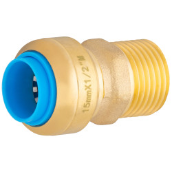 Raccord PUSH mâle 1/2 Ø 15 mm – Installation facile | QUICK PLOMBERIE