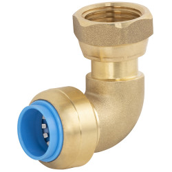 Raccord push-fit coudé à écrou libre 1/2 Ø 12 mm – Plomberie Facile