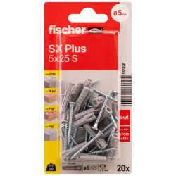 Cheville Expansion SX Plus 5x25mm Fischer – Pack 20 pièces | FISCHER
 Cheville Expansion SX Plus 5x25mm Fischer – Pack 20 pièces | FISCHER