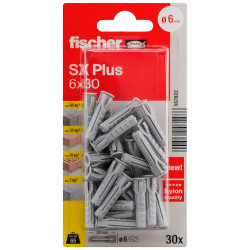 Cheville Expansion SX Plus 6x30mm 30pcs – Fixation Robuste | FISCHER
 Cheville Expansion SX Plus 6x30mm 30pcs – Fixation Robuste | FISCHER