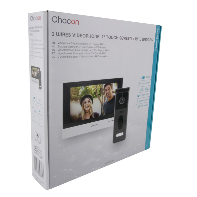 Vidéophone 2 fils RFID 7" gris CHACON Vidéophone 2 fils RFID 7" gris CHACON