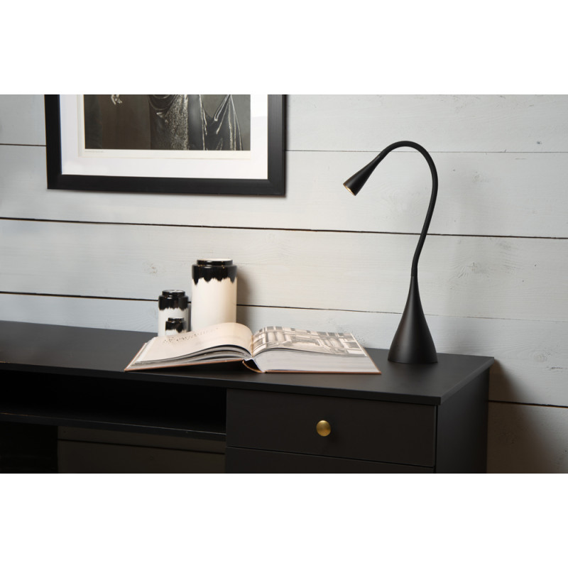 Lampe de bureau Zozy noire dimmable LED 4 W LUCIDE