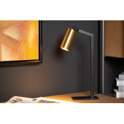Lampe de bureau Sybil noire et or GU10 35 W LUCIDE