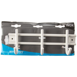 Porte-manteau en acier inoxydable à 3 têtes blanc LINEA BERTOMANI